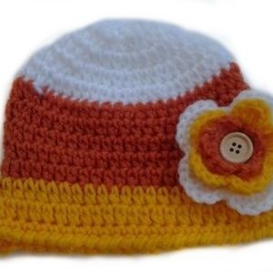 Handmade Halloween Candy Corn Baby Hat-Photo Prop